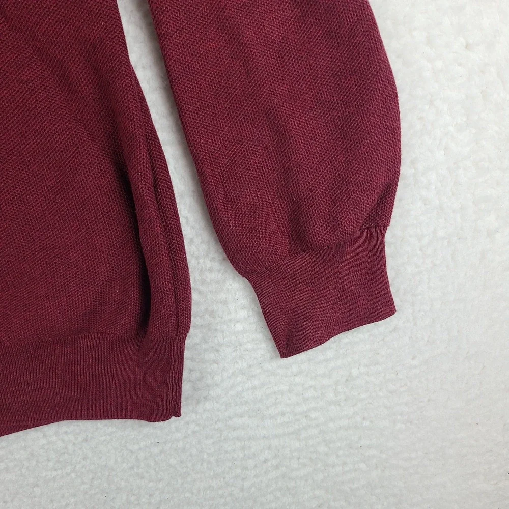 Polo Ralph Lauren Sweater Mens XL Burgundy‎ Red Knit Pima Cotton Quarter Zip